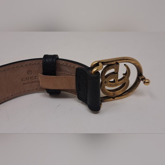 Gucci Marmont Double G Wrap Bracelet Cuff Pebbled Leather Italy Adjustable - Picture 13 of 16